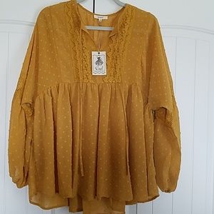 Mustard Peasant Top